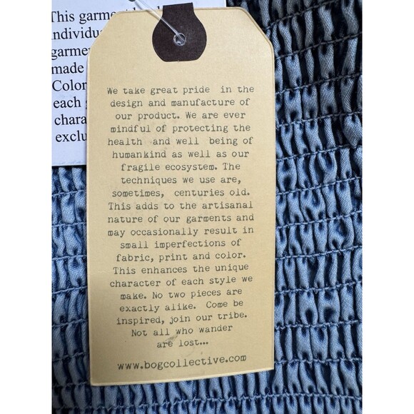 BOG Collective Maxi Dress Floral Corset Denim Blue Cottagecore Band Gypsies L - Picture 8 of 15